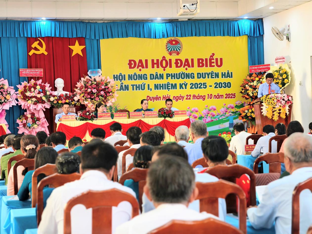 Đại hội đại biểu Hội Nông dân phường Duyên Hải lần thứ I, nhiệm kỳ 2025 – 2030 diễn ra thành công tốt đẹp