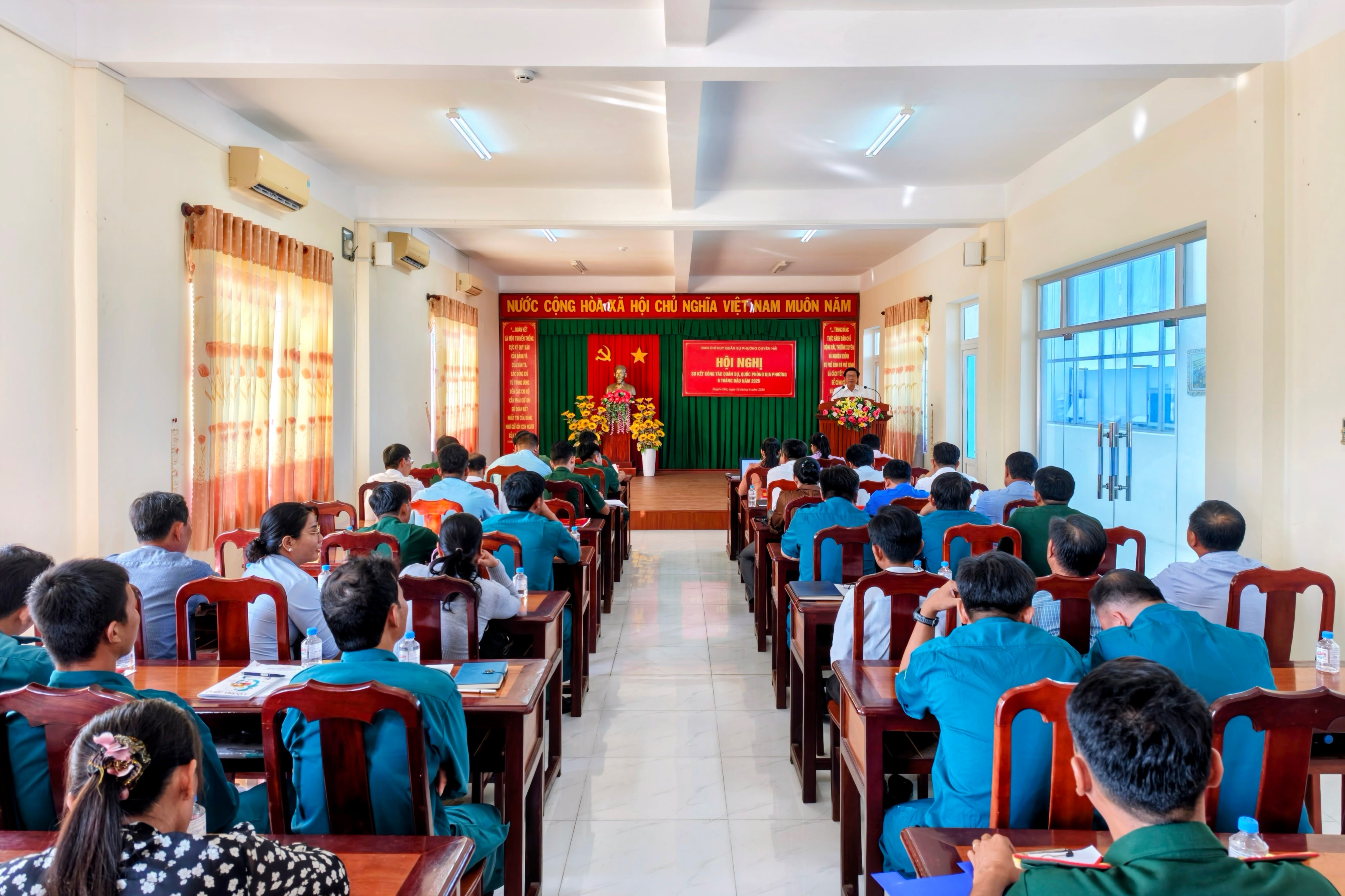 Phường Duyên Hải sơ kết công tác quân sự, quốc phòng địa phương 6 tháng đầu năm 2026