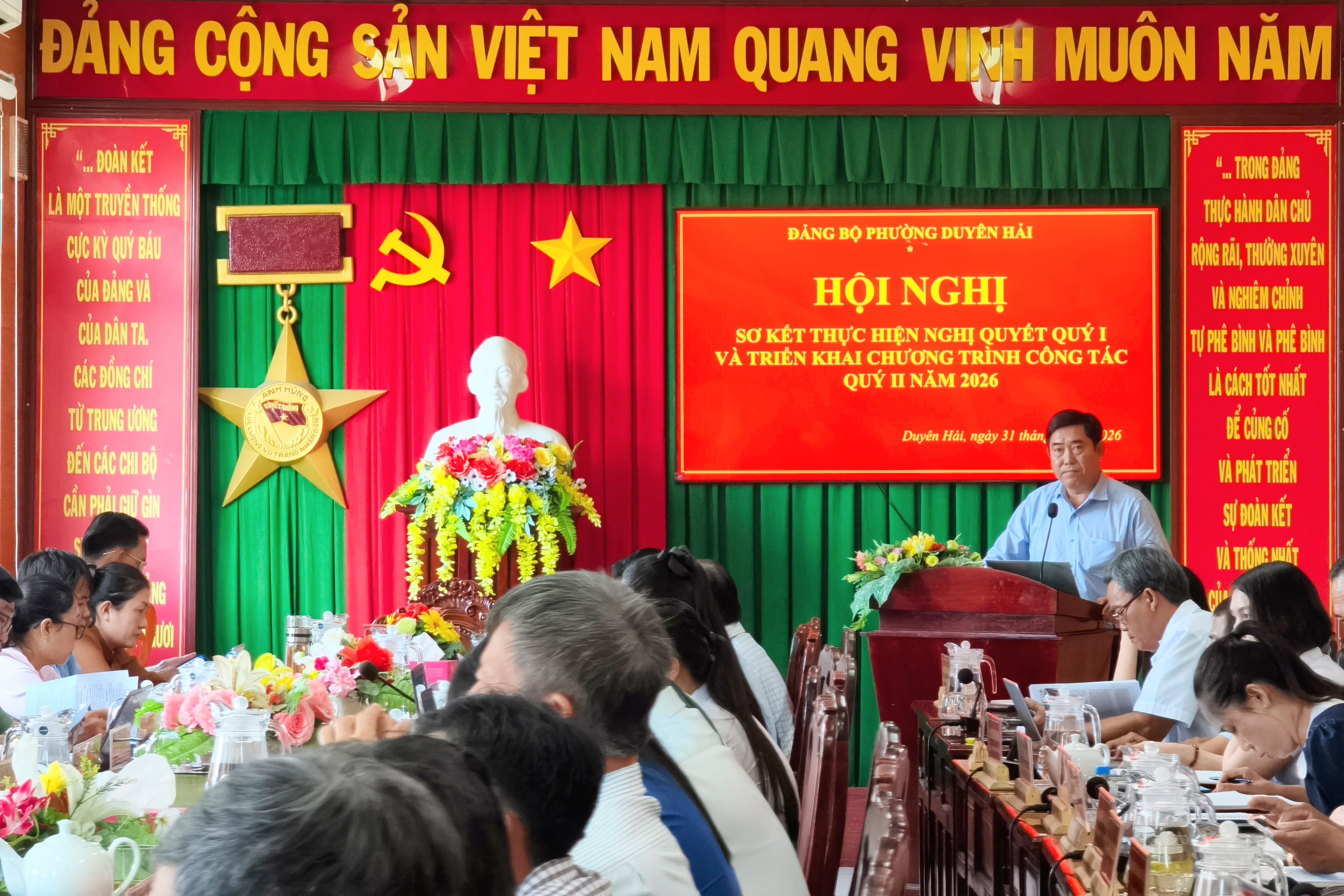 Đảng ủy phường Duyên Hải sơ kết tình hình thực hiện nghị quyết quý I và triển khai chương trình công tác quý II năm 2026